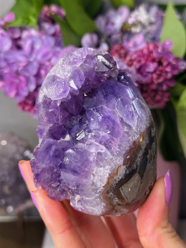 Géode d’Améthyste d’Uruguay – Fleur de Cristal & Pointes Chunky, N.121