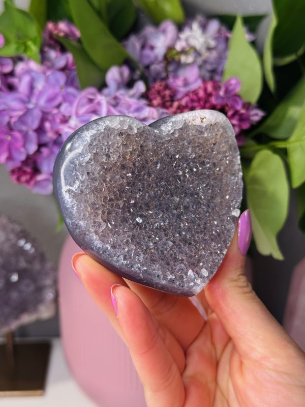 Coeur en Agate Drusy n°110, Brésil
