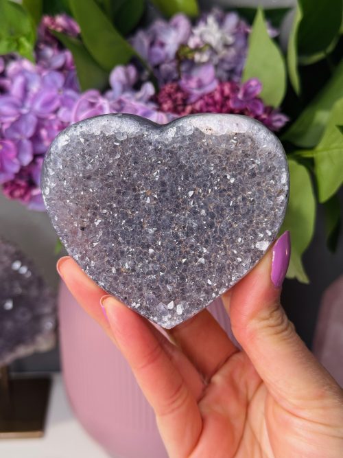Coeur en Agate Drusy n°110, Brésil