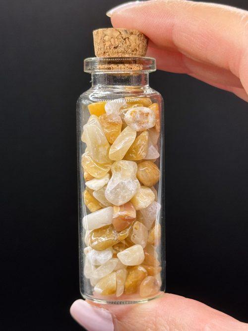 Fiole pierres naturelles Calcite Jaune