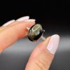 Bague Obsidienne dorée ajustable argent s925