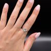 Bague ajustable en topaze bleue acier inoxyable