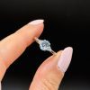 Bague ajustable en topaze bleue acier inoxyable