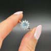 Bague ajustable en topaze bleue