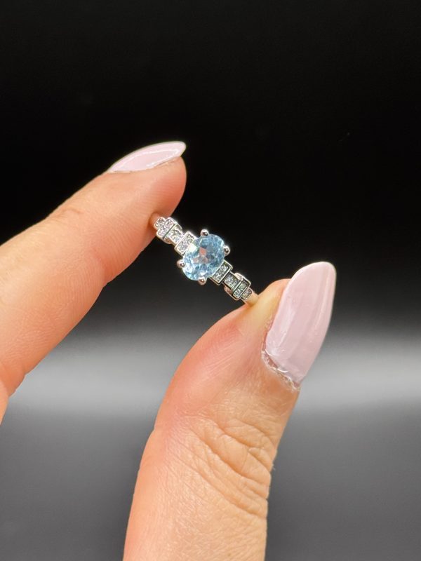Bague ajustable en topaze bleue argent s925