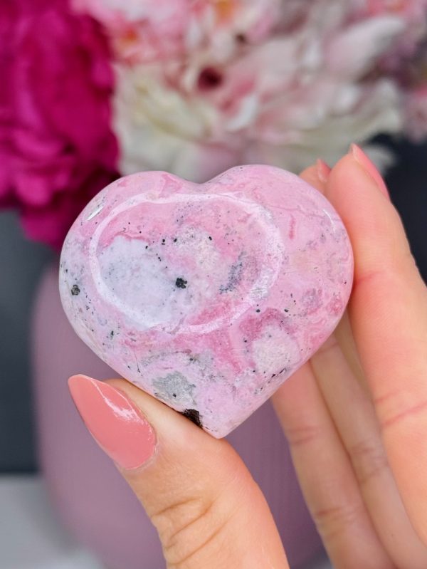 Cœur en Rhodonite Rose n°174, Pérou