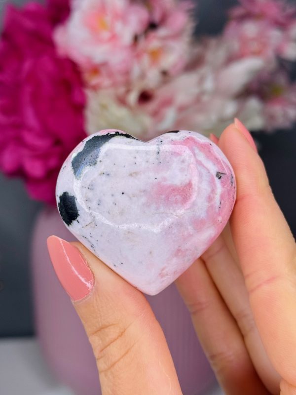 Cœur en Rhodonite Rose n°173, Pérou