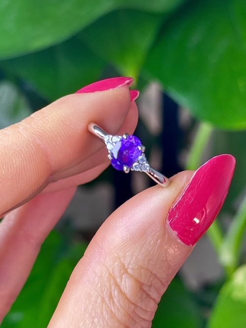 bague ajustable en pierre naturelle améthyste cristaux minéraux 2 Bague en Améthyste