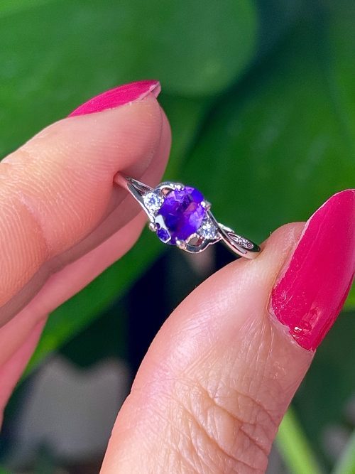 bague ajustable en pierre naturelle améthyste cristaux minéraux 3 Bague en Améthyste