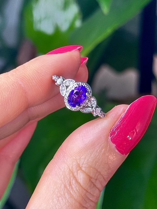 bague ajustable en pierre naturelle améthyste cristaux minéraux Bague en Améthyste