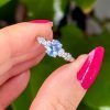 bague ajustable en pierre naturelle topaze bleue cristaux minéraux 3 Bague ajustable en topaze bleue argent s925