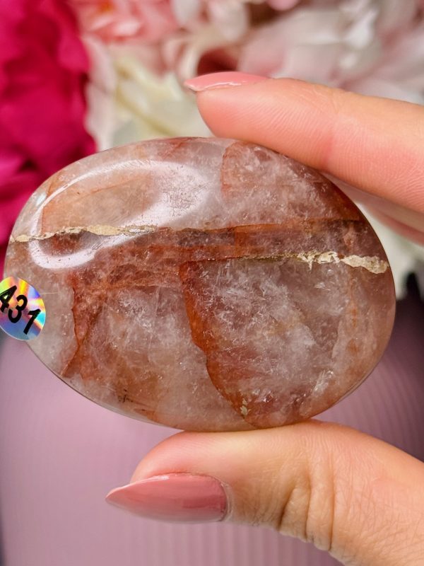 Galet en Quartz Hématoïde n°431, Madagascar