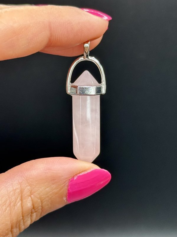 Pendentif en Quartz Rose bipointe N°428