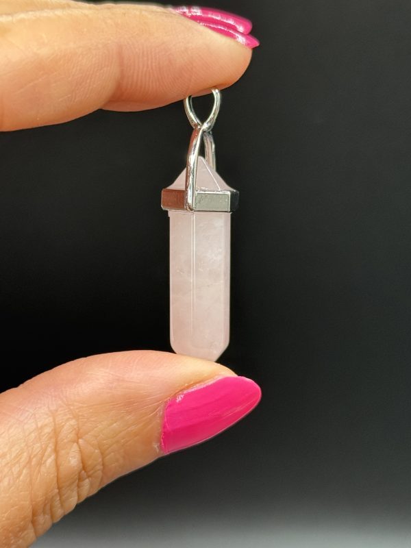 Pendentif en Quartz Rose bipointe N°428