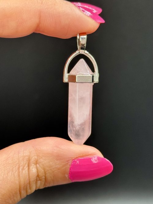 Pendentif en Quartz Rose bipointe N°435