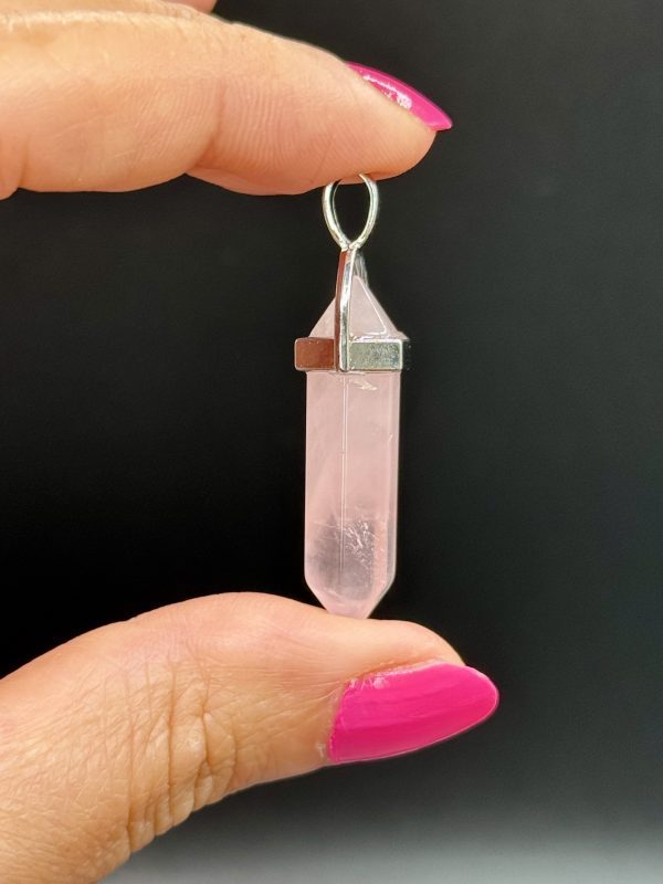 Pendentif en Quartz Rose bipointe N°435