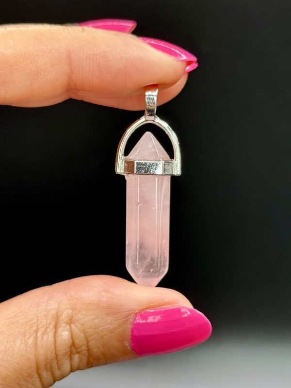 Pendentif en Quartz Rose bipointe N°435