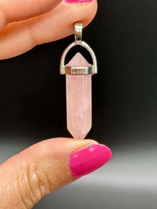 Pendentif en Quartz Rose bipointe N°442