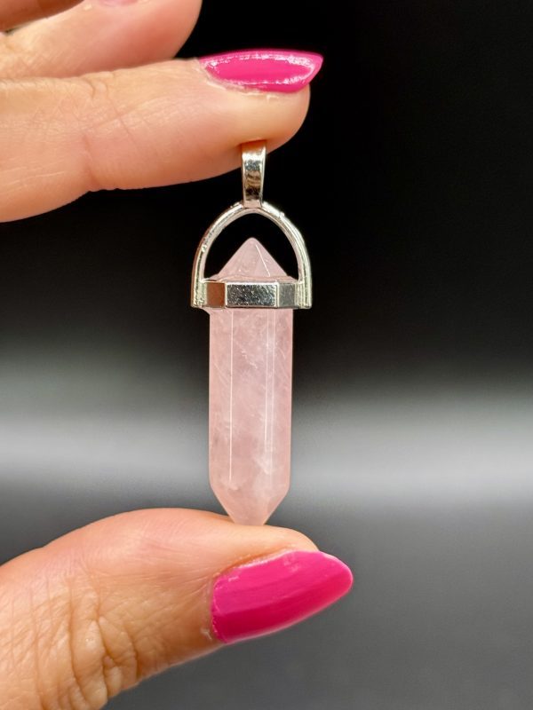 Pendentif en Quartz Rose bipointe N°442