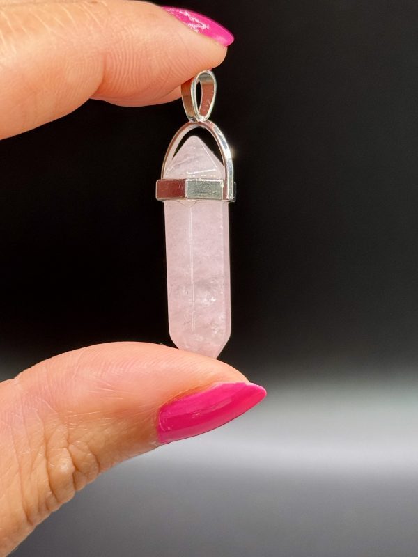 Pendentif en Quartz Rose bipointe N°444