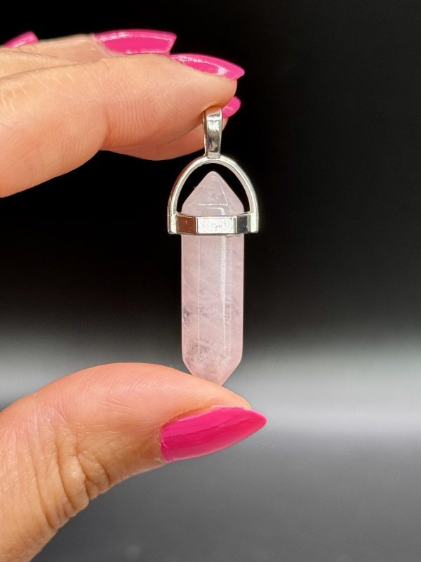 Pendentif en Quartz Rose bipointe N°444
