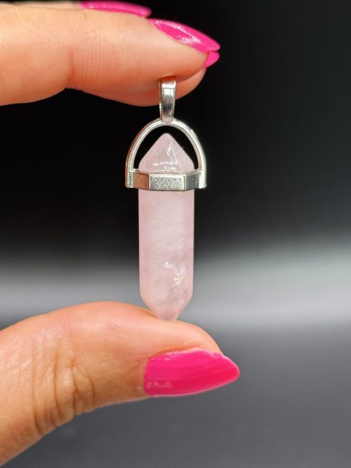 Pendentif en Quartz Rose bipointe N°444