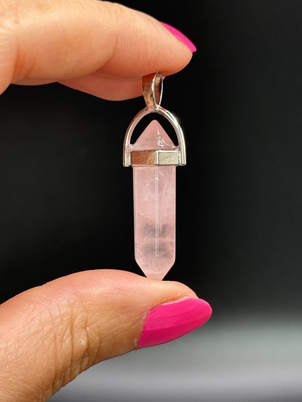Pendentif en Quartz Rose bipointe N°445