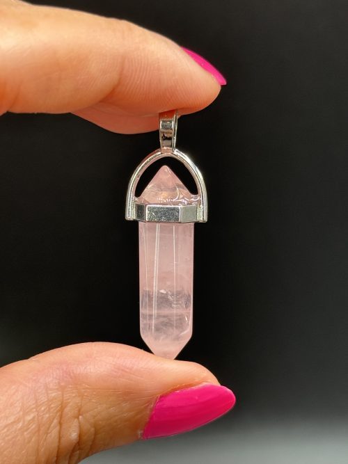 Pendentif en Quartz Rose bipointe N°445