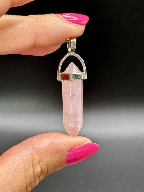 Pendentif en Quartz Rose bipointe N°442