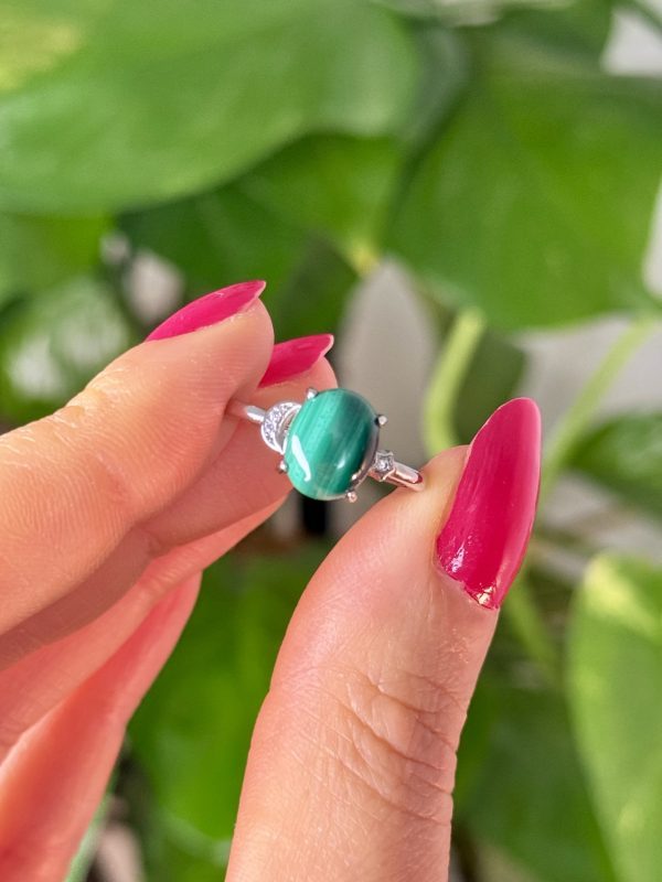 bague ajustable en malachite pierre naturelle cristaux minéraux 10 Bague en Malachite N.134