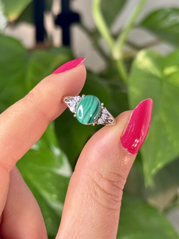 bague ajustable en malachite pierre naturelle cristaux minéraux 3 Bague en Malachite N.111