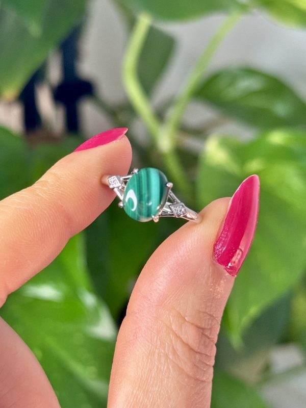 bague ajustable en malachite pierre naturelle cristaux minéraux 4 Bague en Malachite N.167
