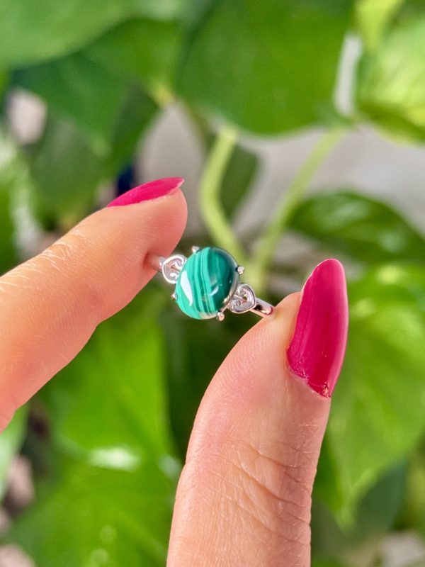 bague ajustable en malachite pierre naturelle cristaux minéraux 5 Bague en Malachite N.88