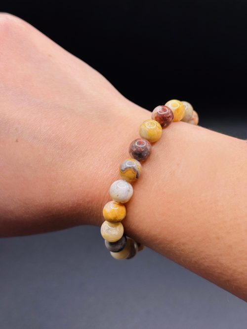 Bracelet Joie & Vitalité – Agate Crazy Lace (8mm) – 16cm