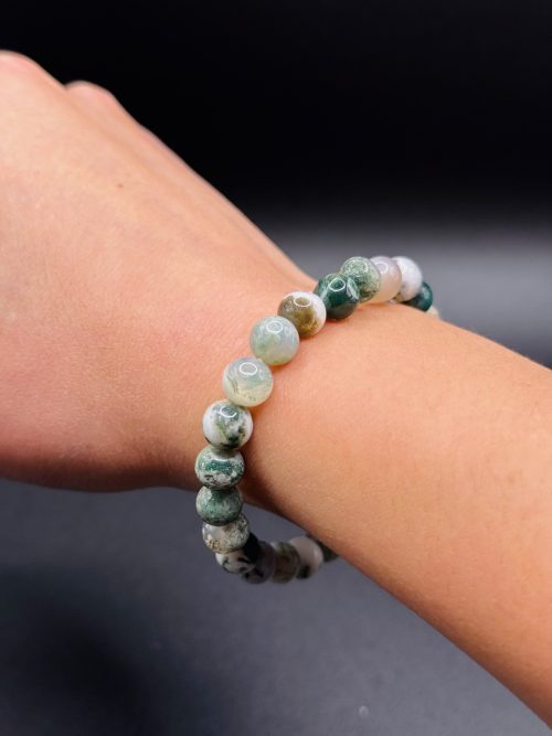Bracelet Renaissance & Nature – Agate Mousse (8mm) – 16cm
