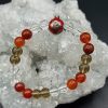 Bracelet Abondance & Bonne Fortune – Quartz Fumé, Cristal de Roche et Agate Rouge (8mm) - 16/17cm