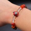 Bracelet Abondance & Bonne Fortune – Quartz Fumé, Cristal de Roche et Agate Rouge (8mm) - 16/17cm
