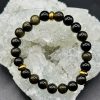 Bracelet Protection & Prestige – Obsidienne Dorée et Hématite Dorée (8mm) - 16cm