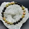 Bracelet Renaissance & Ancrage – Unakite, Obsidienne Dorée et Hématite Dorée (8mm) - 18cm