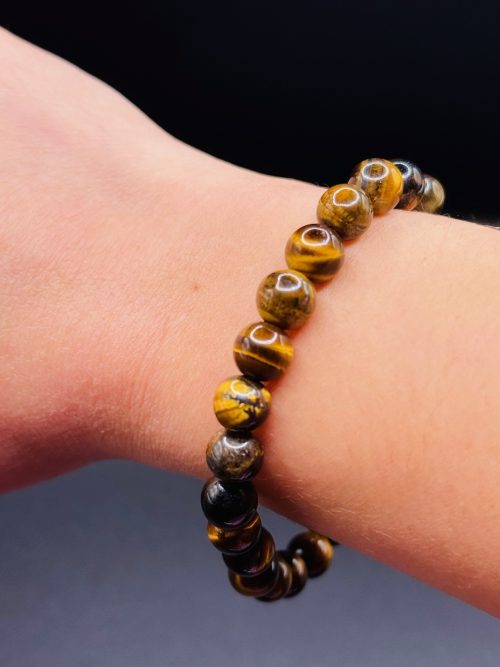 Bracelet Force & Protection – Œil de Tigre (8mm) - 18cm