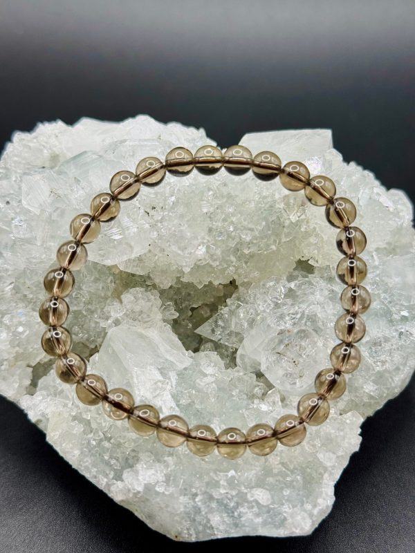 Bracelet Ancrage & Sérénité – Quartz Fumé (6mm) – 17cm