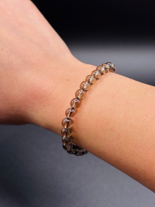 Bracelet Ancrage & Sérénité – Quartz Fumé (6mm) – 17cm