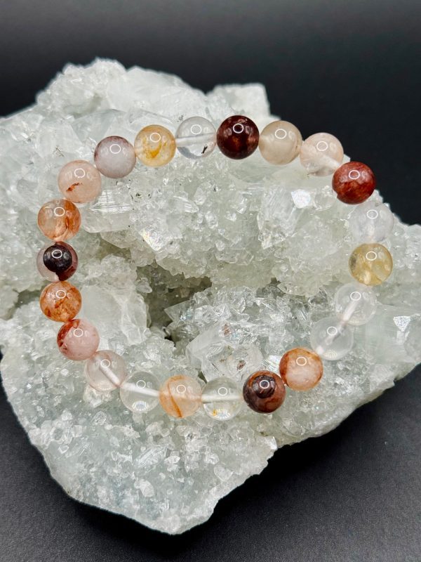 Bracelet Énergie Vitale – Quartz Hématoïde (8mm) - 17cm