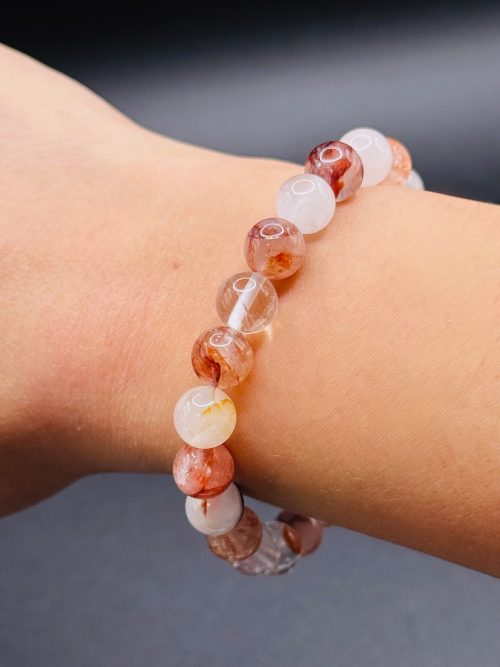 Bracelet Énergie Vitale – Quartz Hématoïde (8mm) - 17cm