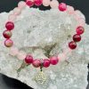 Bracelet Signe Astro Balance – Quartz Rose & Tourmaline Melon d'Eau (8mm) – 18cm