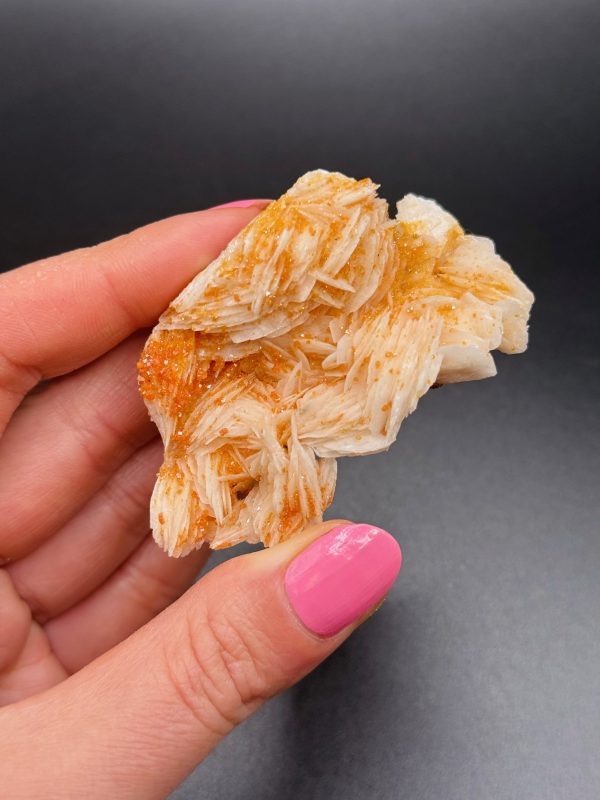 Vanadinite sur Baryte – Maroc, N.1