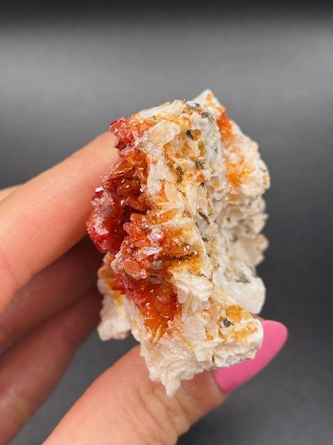 Vanadinite sur Baryte – Maroc N.2