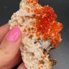 Vanadinite sur Baryte noire – Maroc N.5