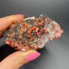 Vanadinite sur Baryte noire – Maroc N.6