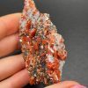 Vanadinite sur Baryte noire – Maroc N.6